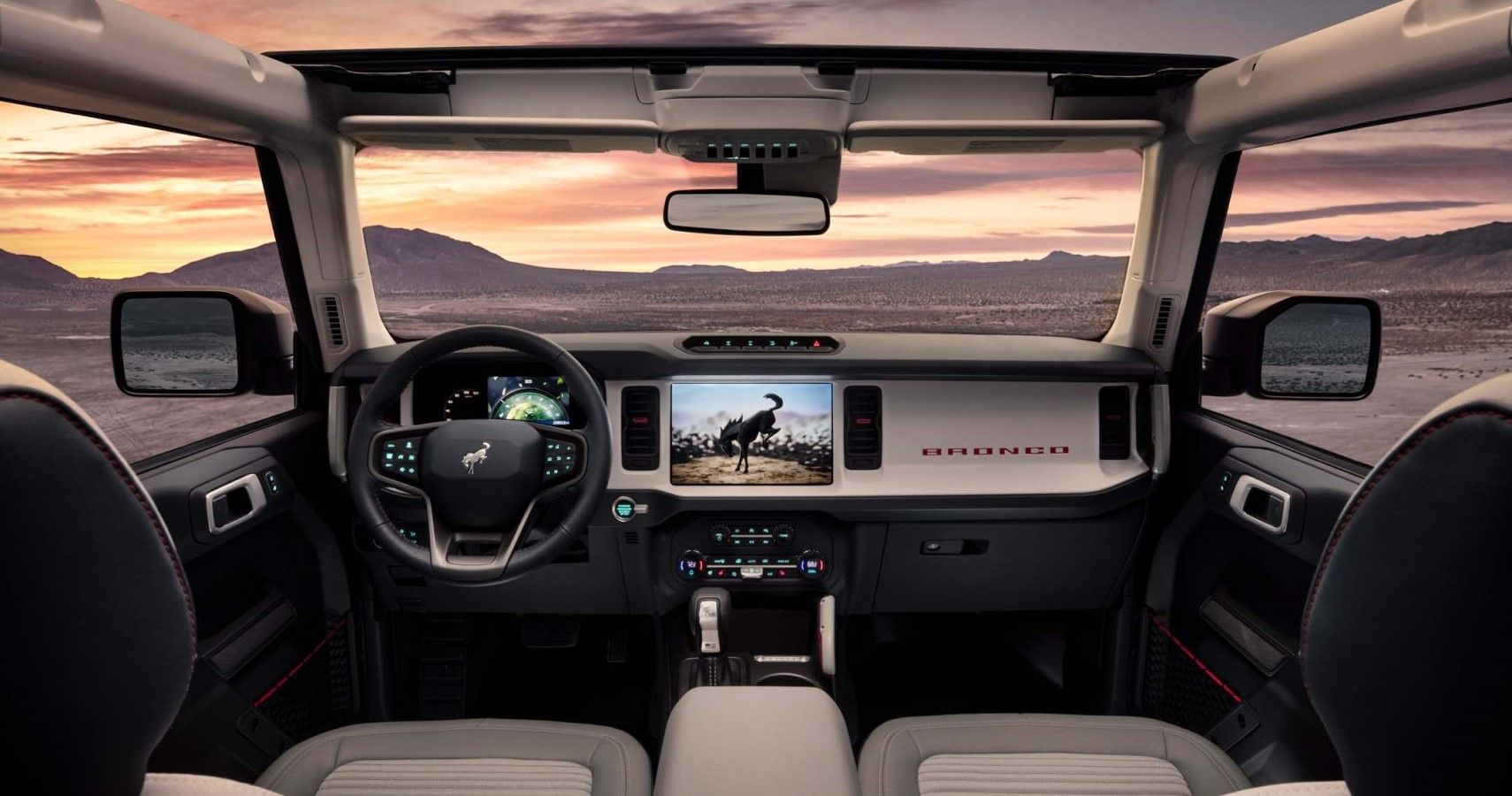 2021 Ford Bronco interior layout in white
