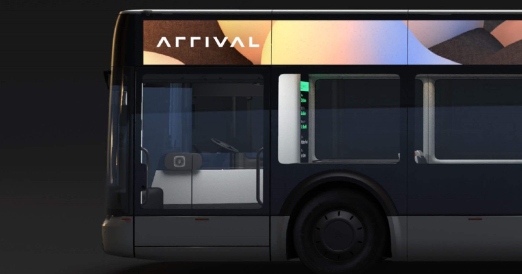 Arrival Bus LED displays on the exterior