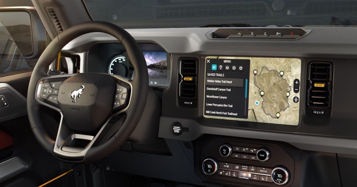 2021 Ford Bronco dashboard layout view