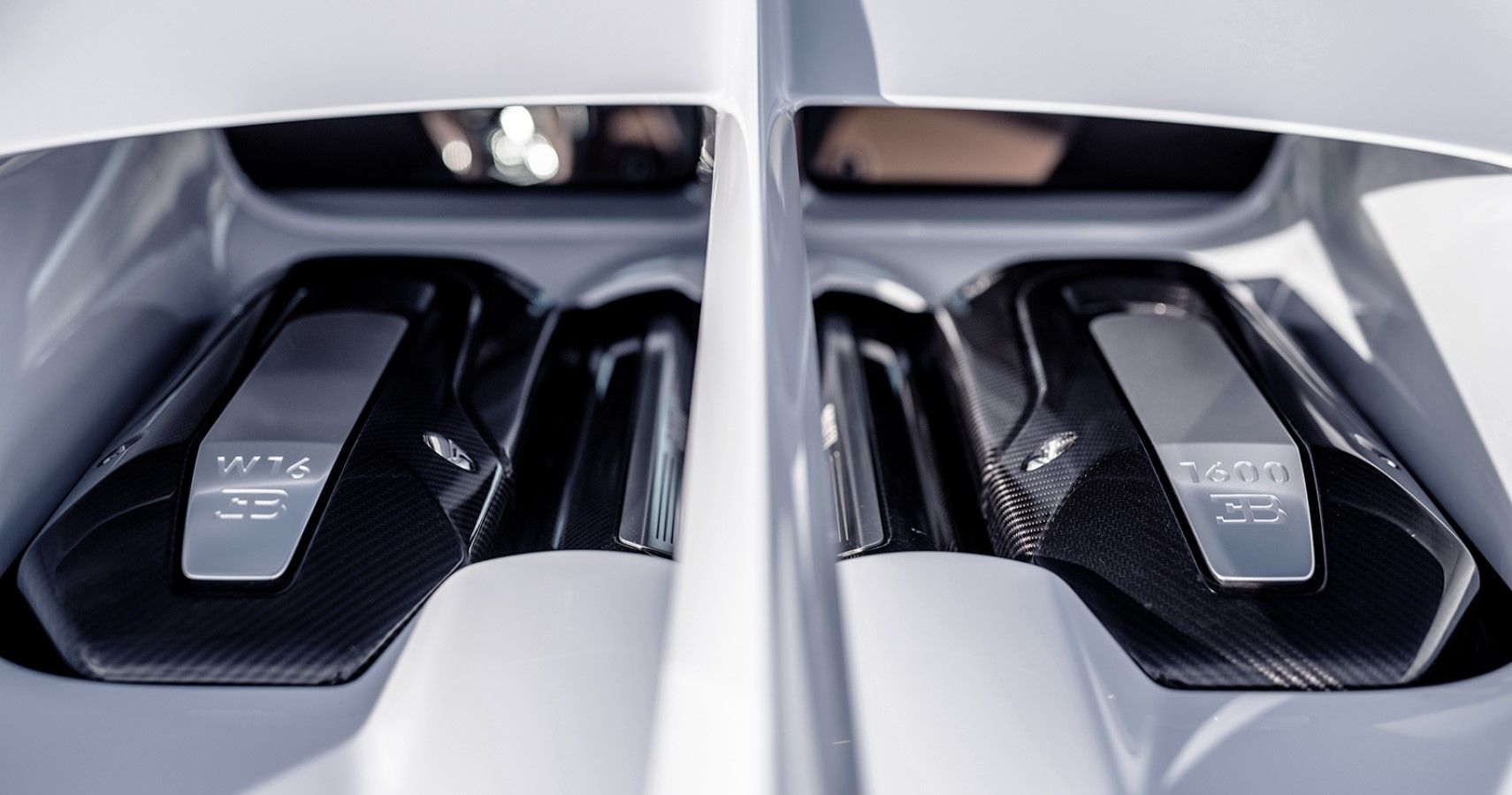 2022 Bugatti Chiron Super Sport glorious engine bay view