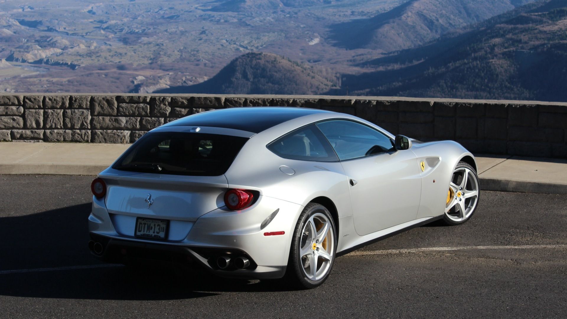 Ferrari FF Silver Rear View