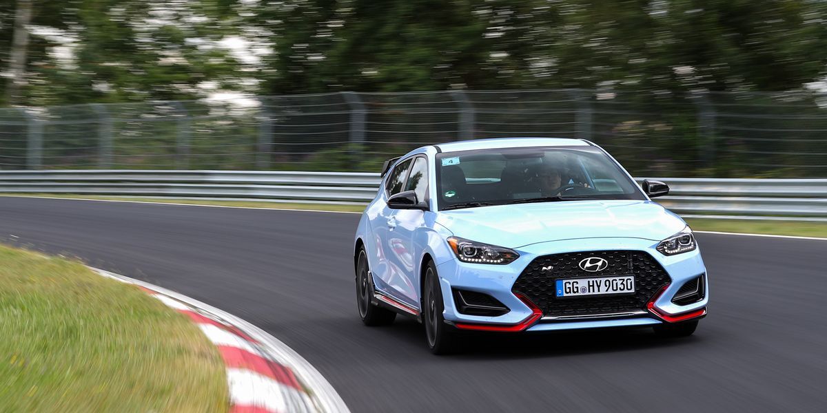 2019 Hyundai Veloster N on the racetrack front view