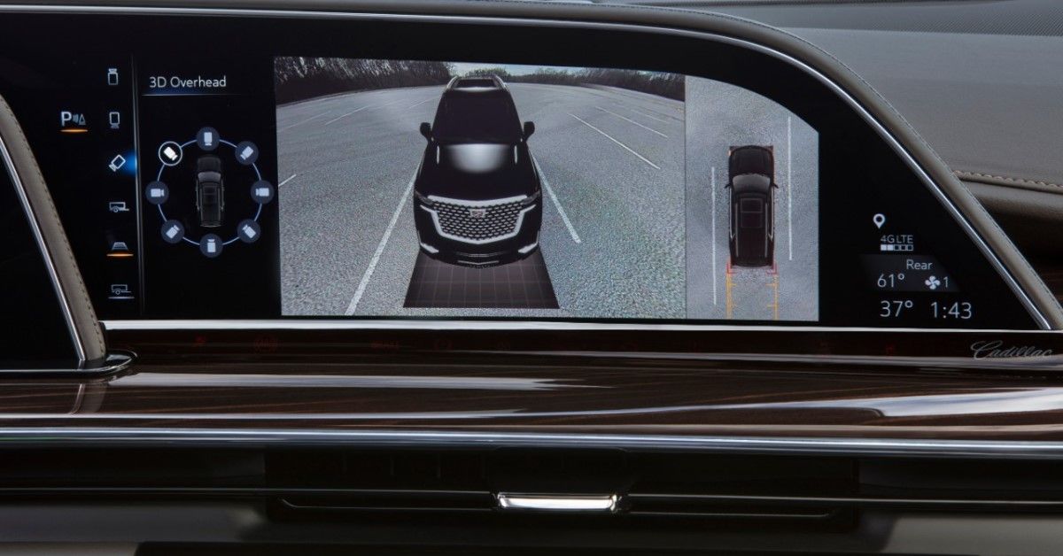 2021 Cadillac Escalade bird eye view camera display layout
