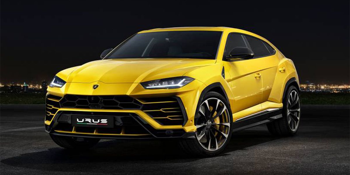 A Yellow 2021 Lamborghini Urus Luxury Sports SUV