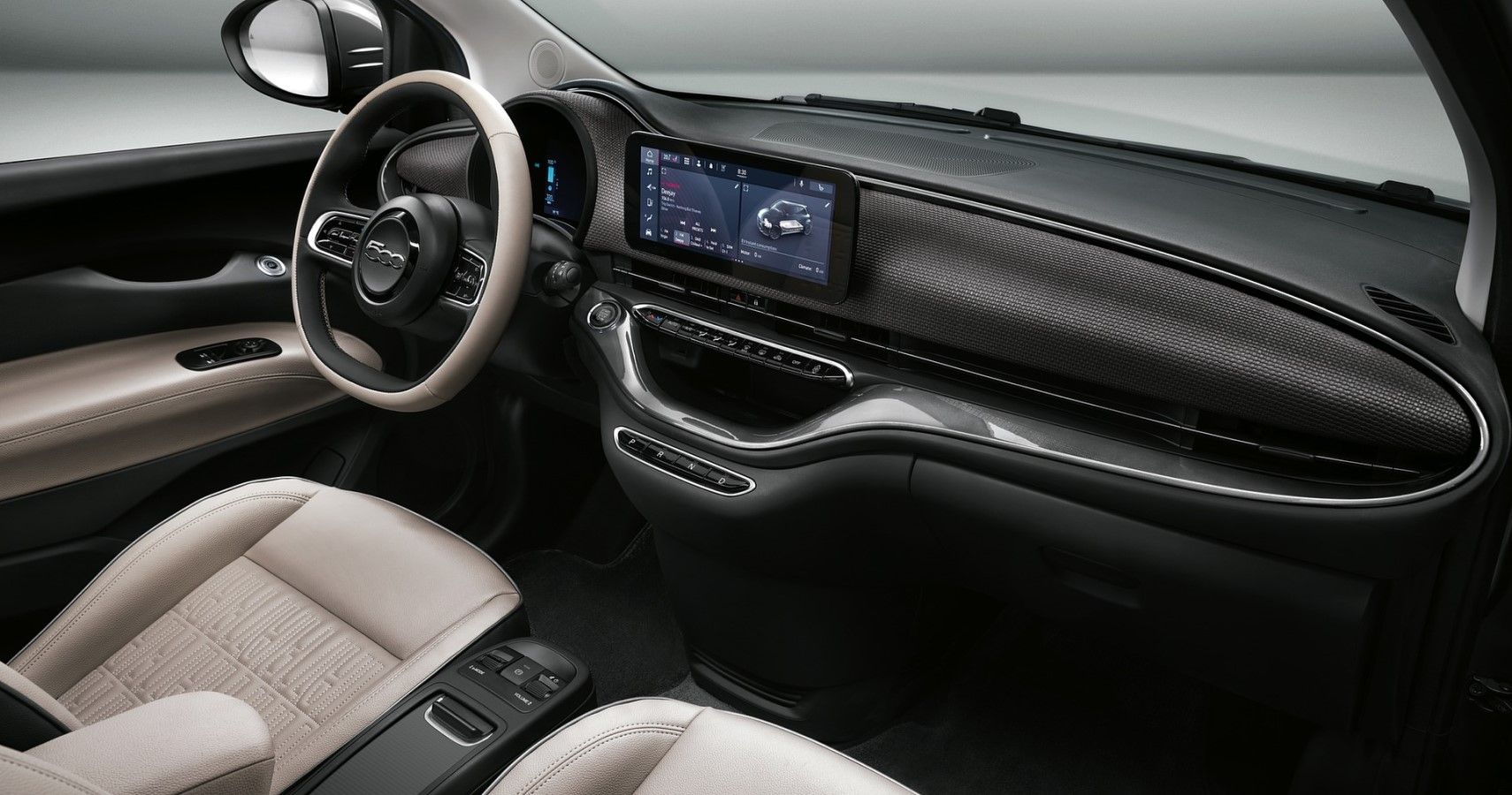 2021 Fiat 500e interior view