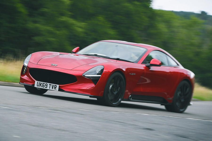 A Red 2022 TVR Griffith In Motion