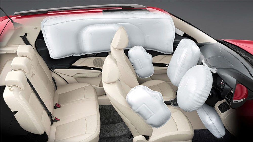 An Image Of Open Airbags In A Car