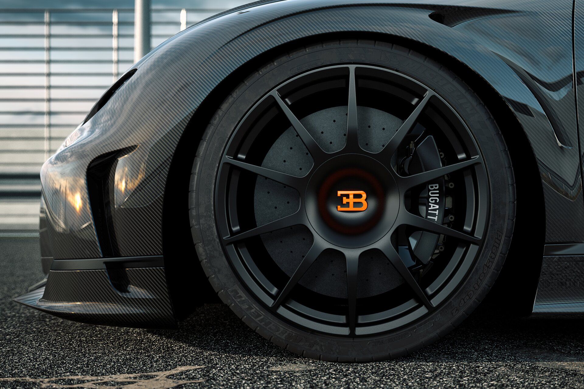 Black 2021 Bugatti Chiron Rims