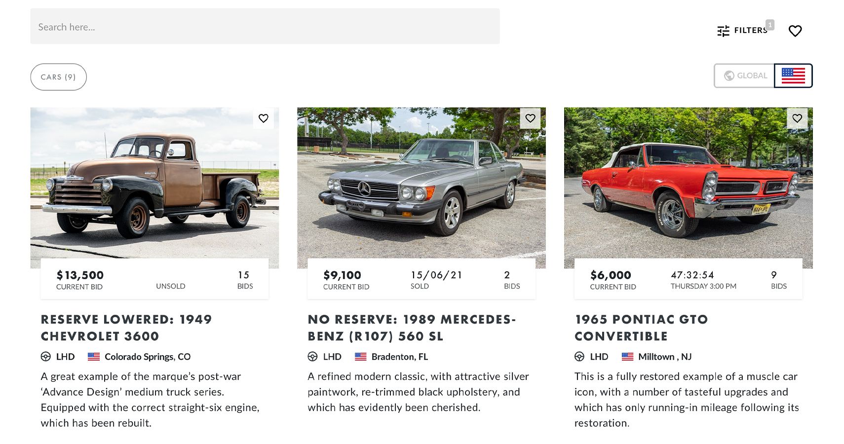 Collecting Cars US Homepage