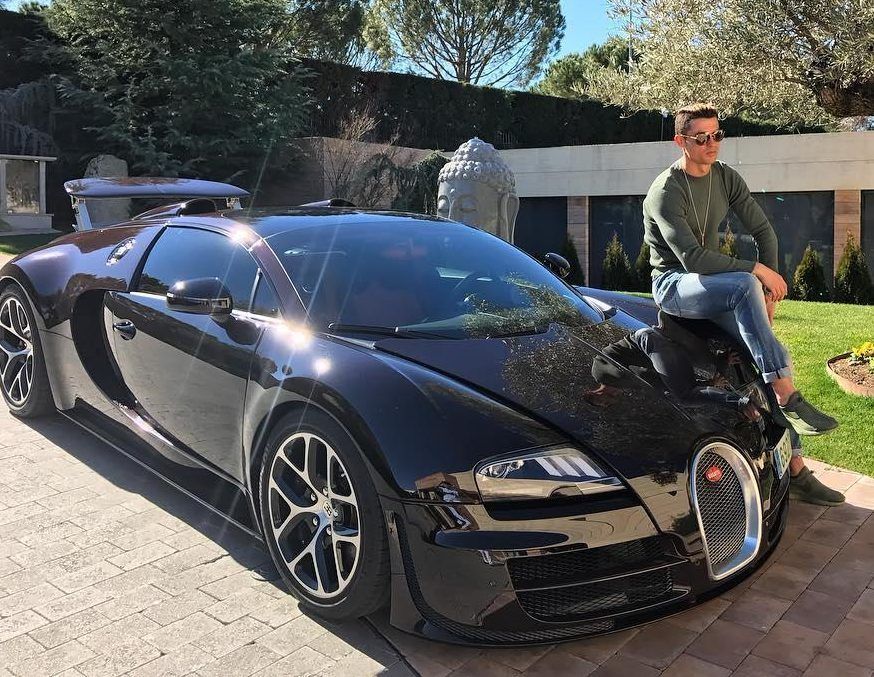 Cristiano Ronaldo With His Bugatti