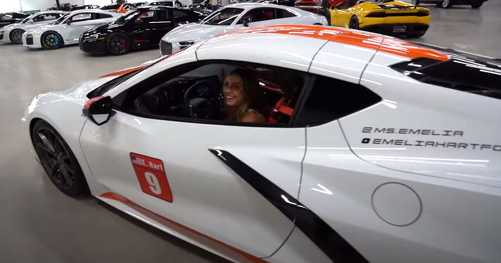 Emelia Hartford revs up her record-breaking C8 Corvette