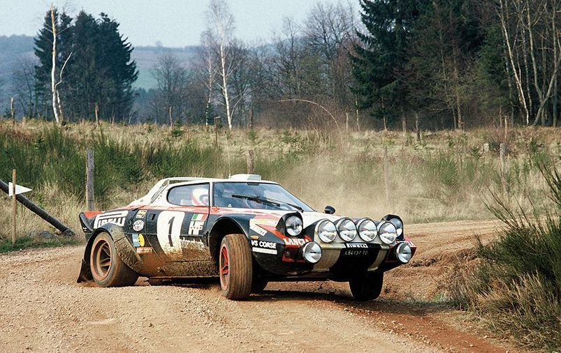 Lancia Stratos HF on a rally dirt track