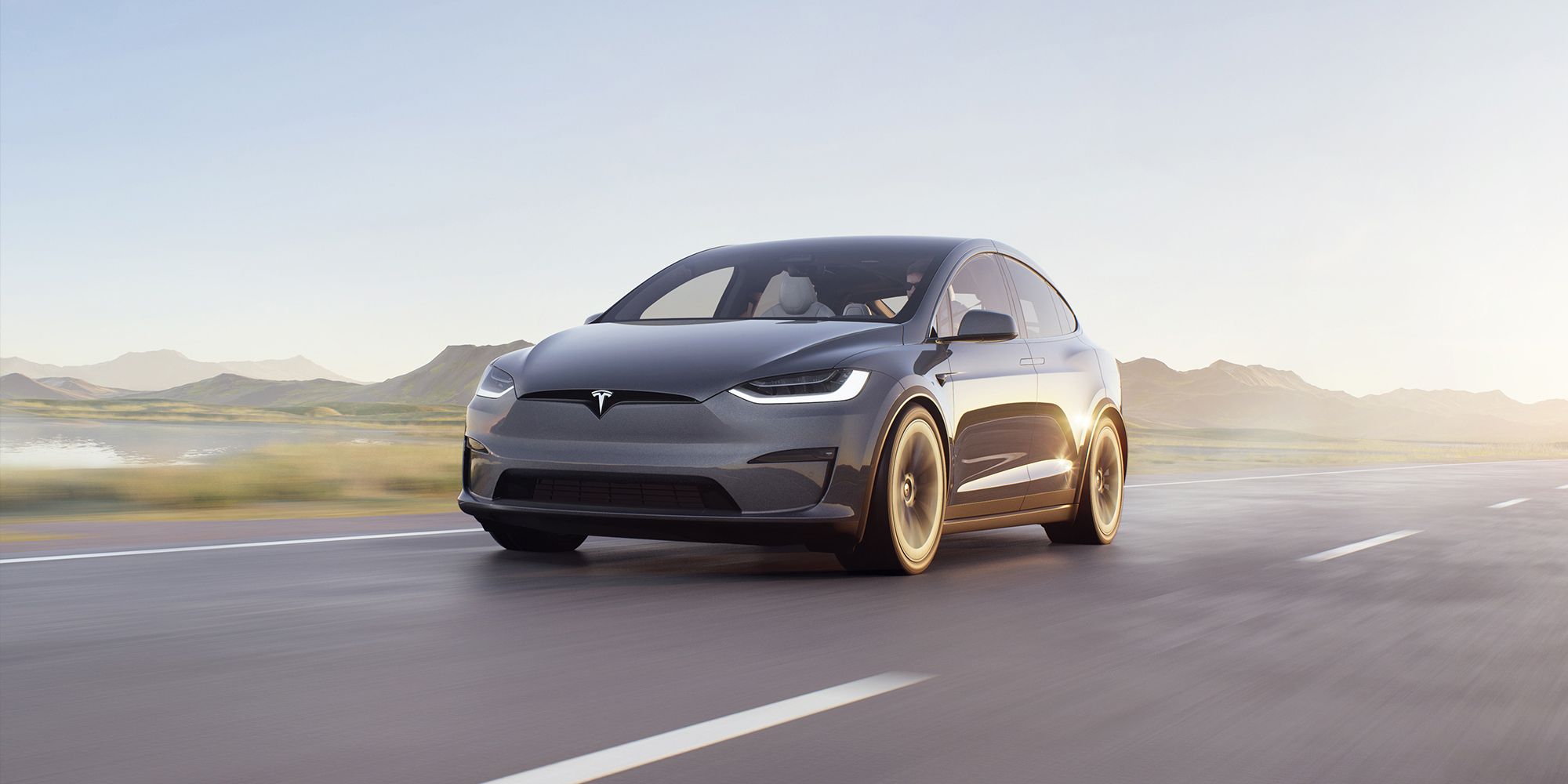 The front of the Model X in gray