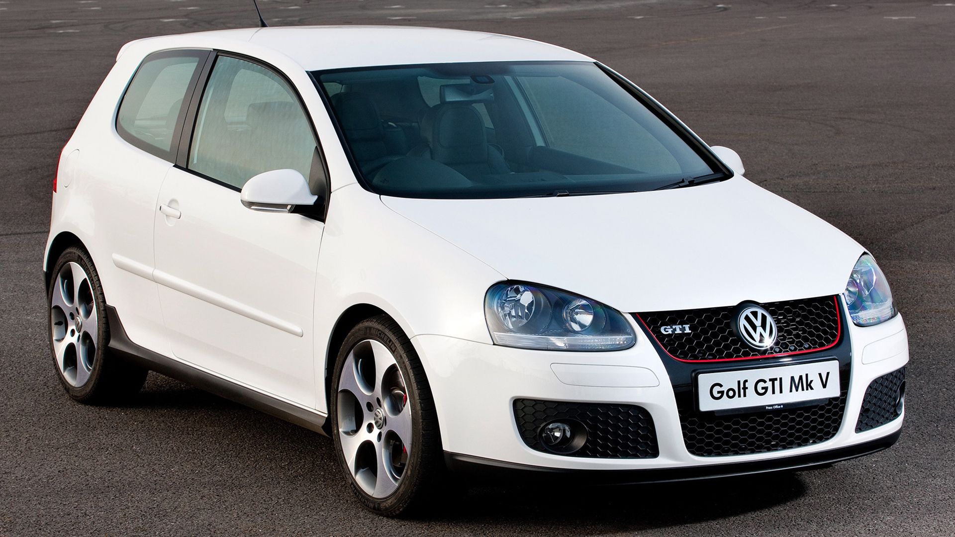 The front of a white Mk5 GTI