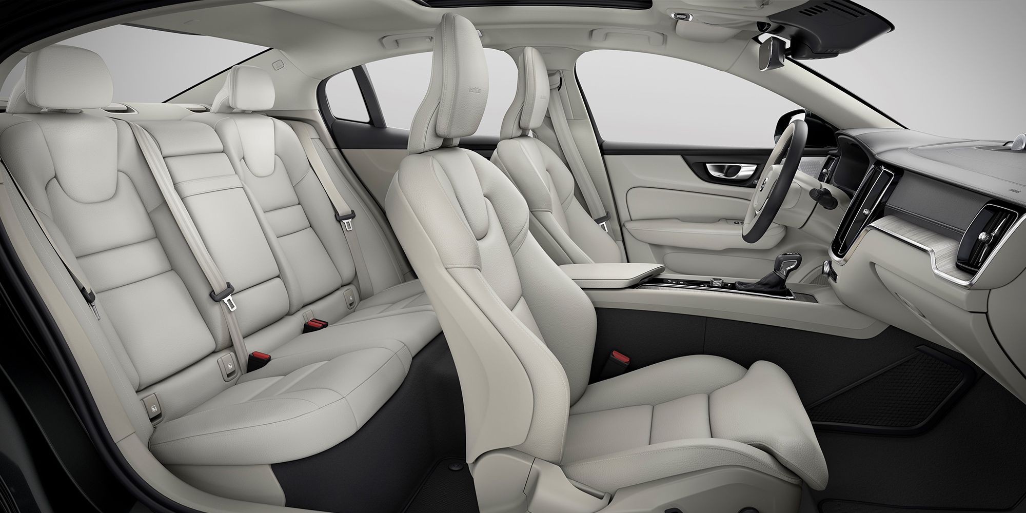 The interior of the S60, front and rear seats