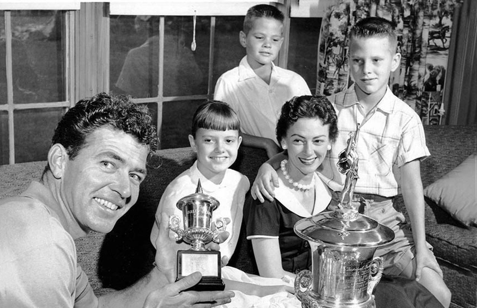 1953 victories with family daughter Sharon_Jeanne_Patrick and Mike on right