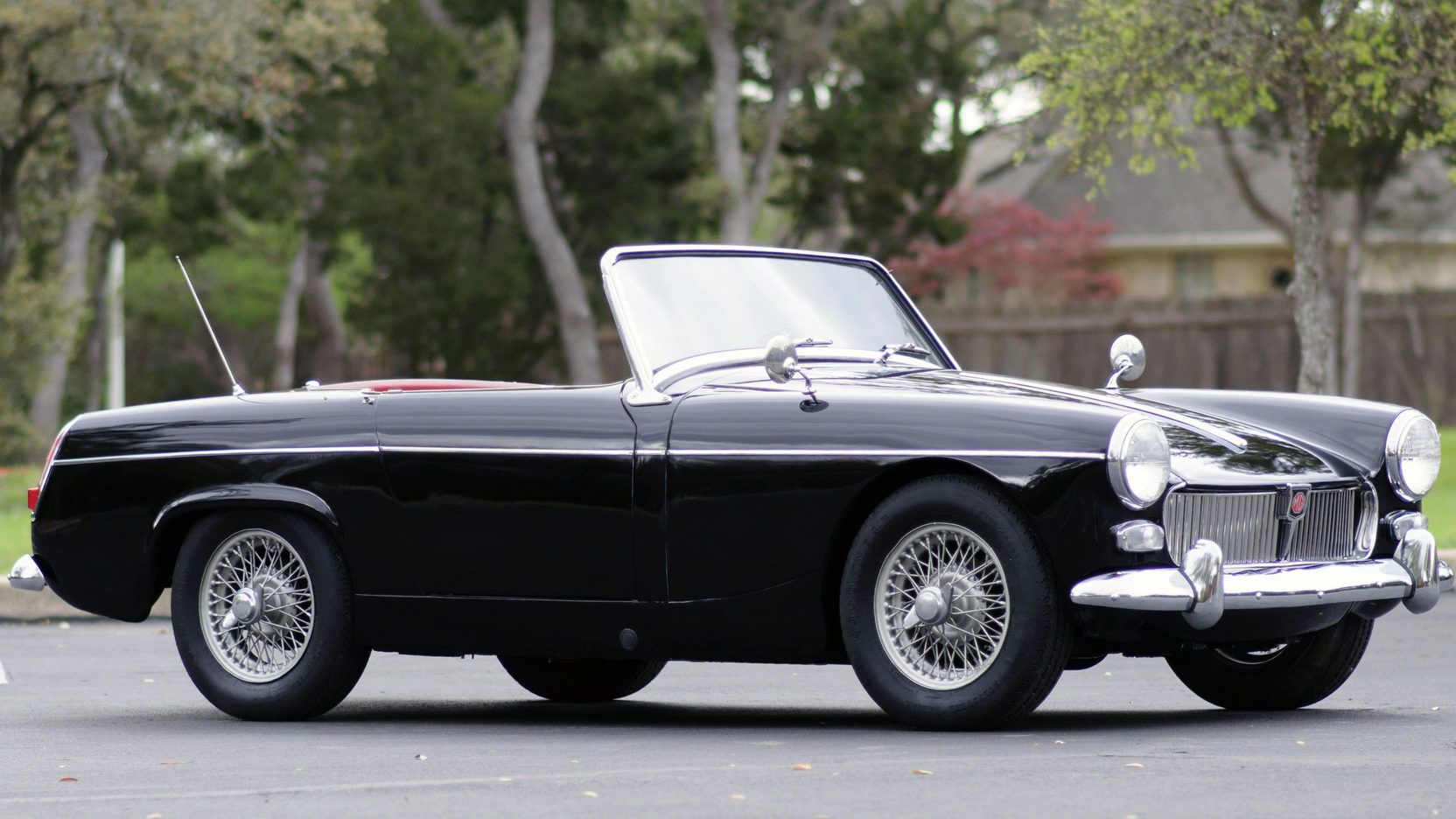 1963 MG Midget Convertible, black, front and side