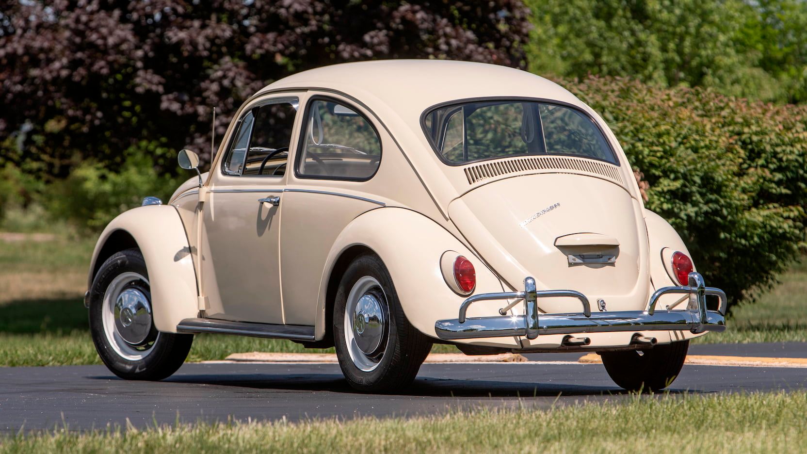 1967 Volkswagen Beetle, ivory, rear