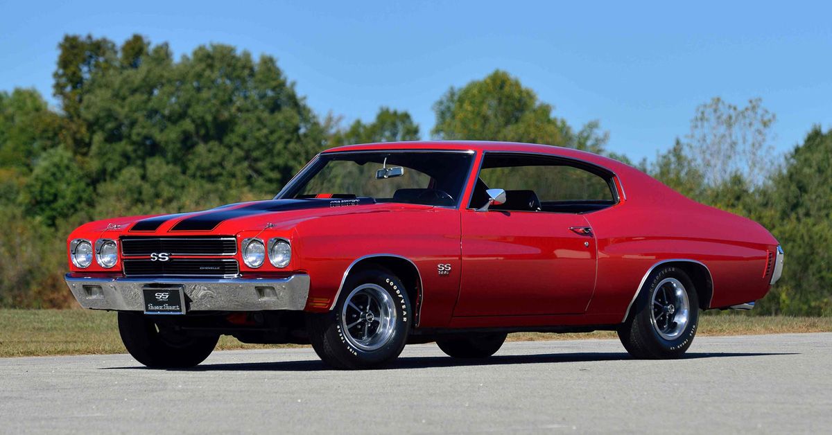 Red 1970 Chevrolet Chevelle SS on the road