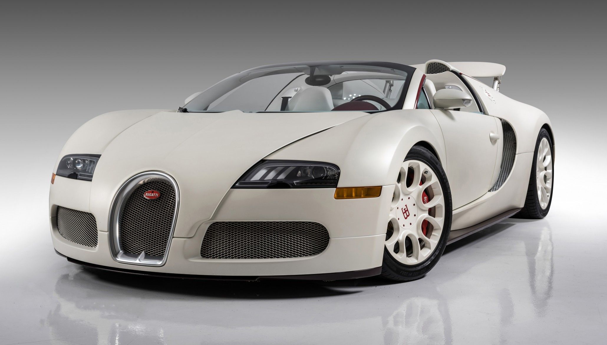 A White 2011 Bugatti Veyron In A Studio