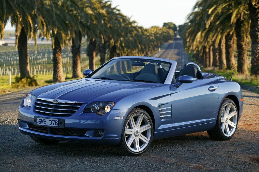 The Side View Of A Blue 2005 Chrysler Crossfire SRT6