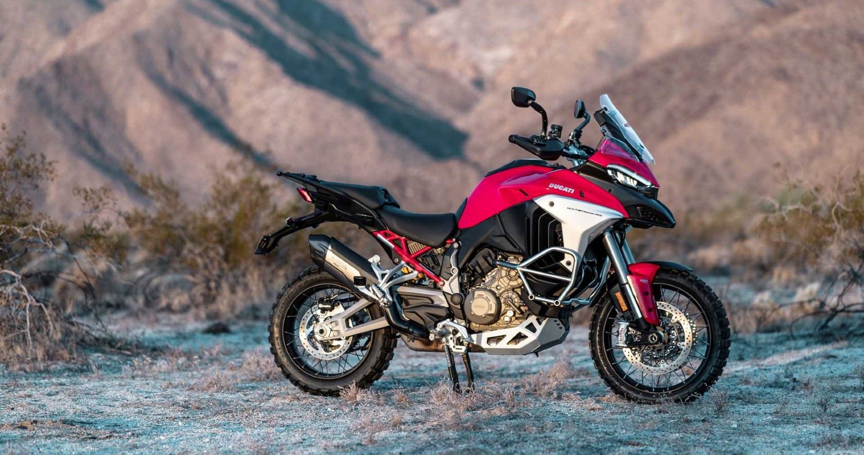 An Image Of A Red Ducati Multistrada V4