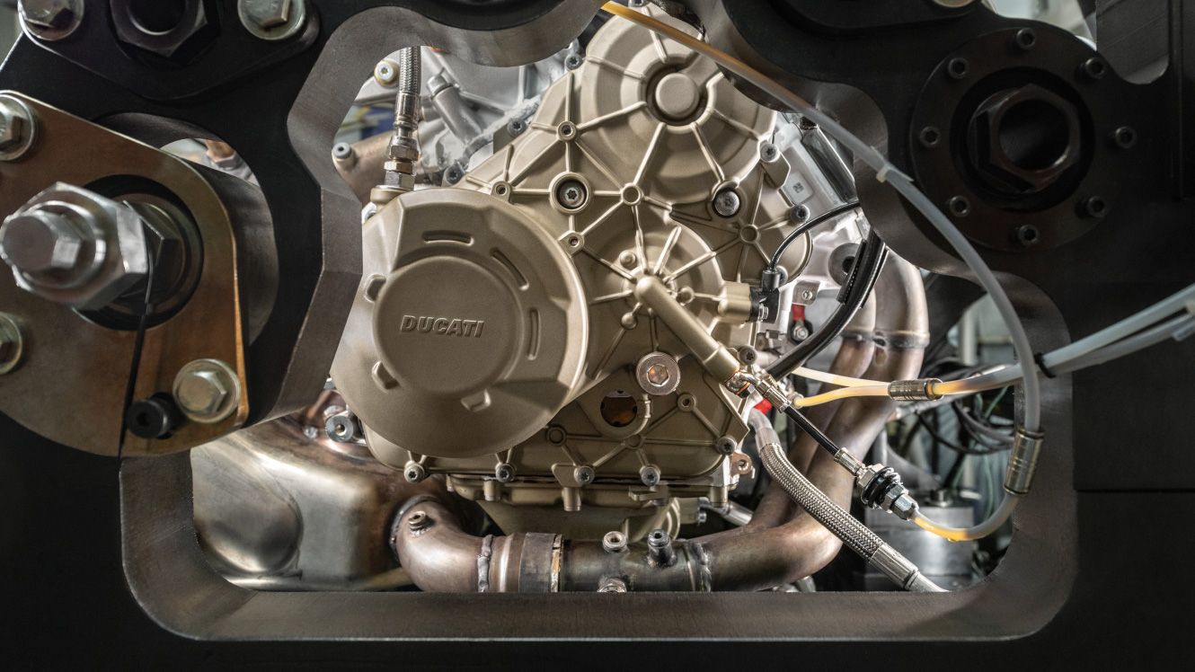 An Image Of The Ducati Multistrada's V4 Granturismo Engine
