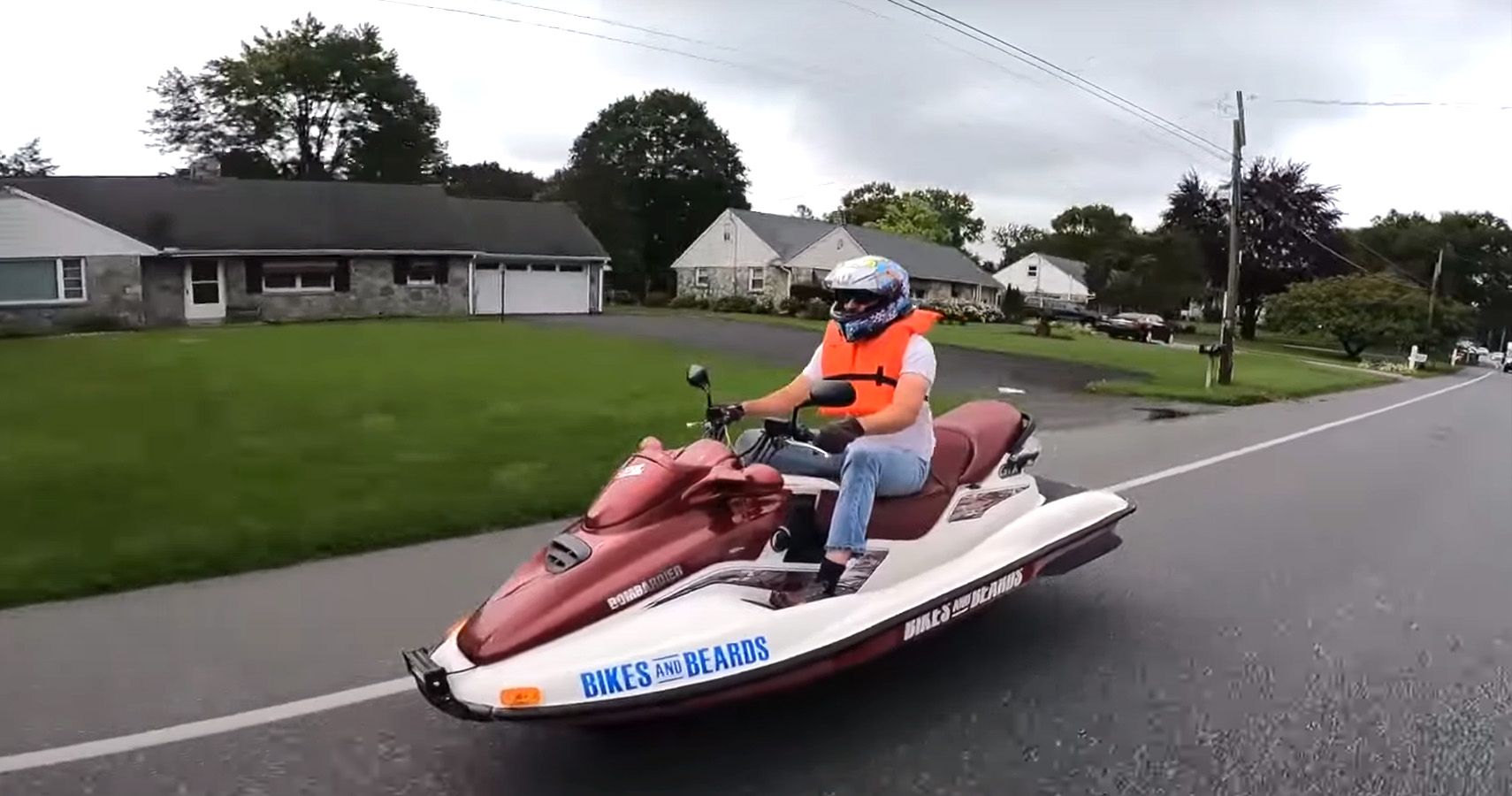 Cop Pulls Over YouTuber Riding Modified Jet Ski Motorcycle