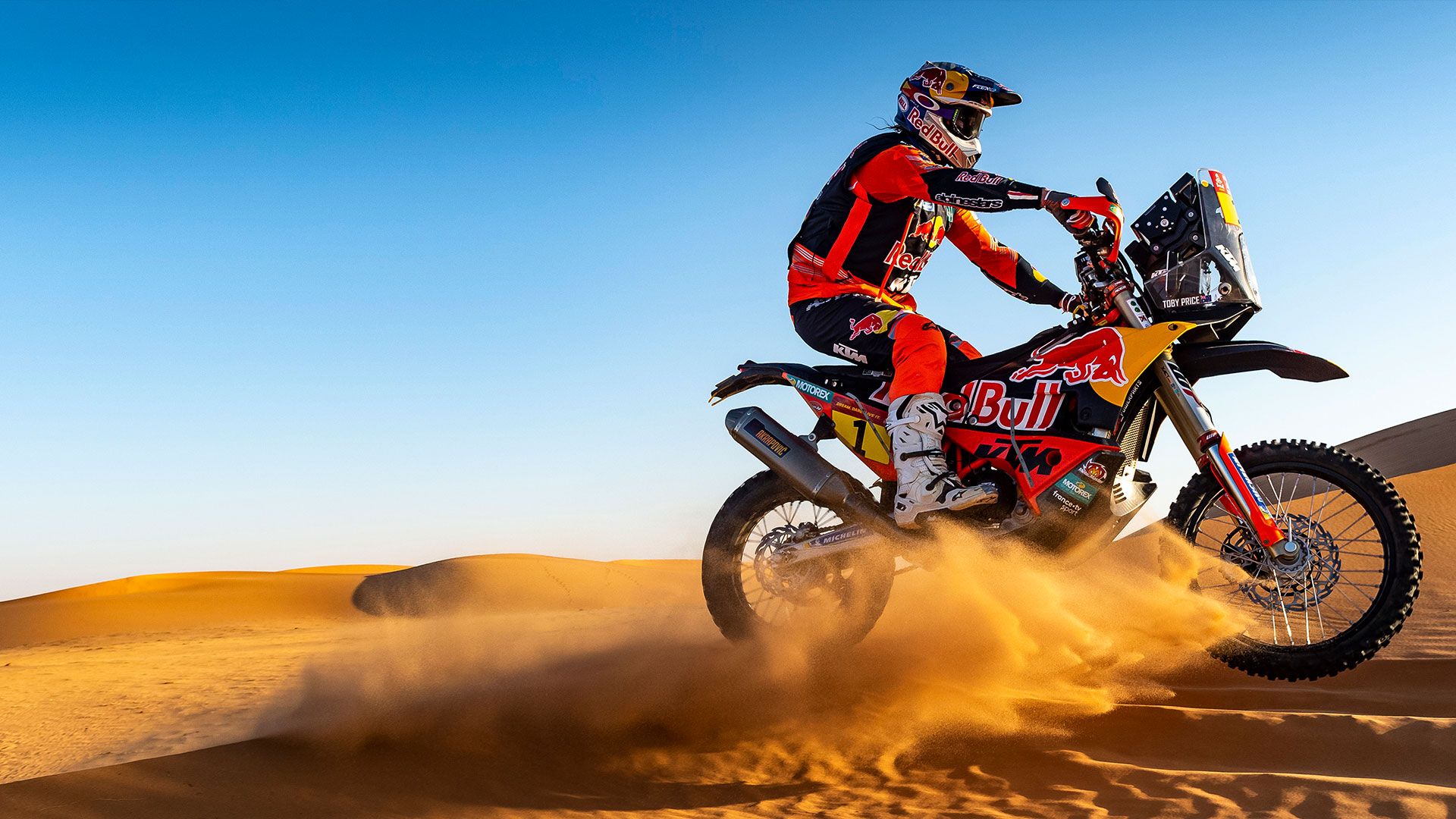 Rally rider riding in desert