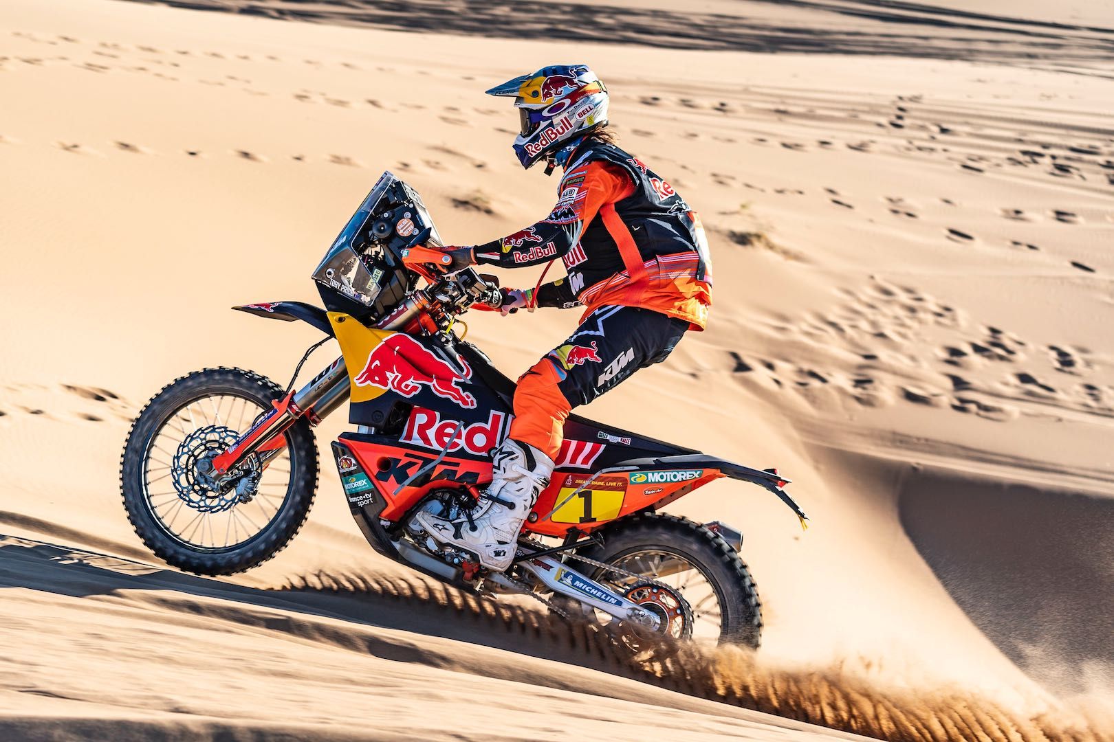 Red Bull rider in the desert