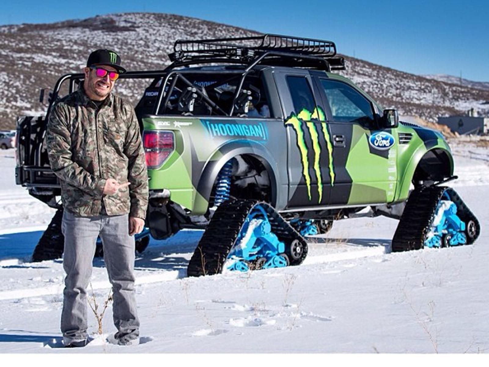 Ken Block’s Ford F-150 RaptorTRAX on the snow, Pinterest 