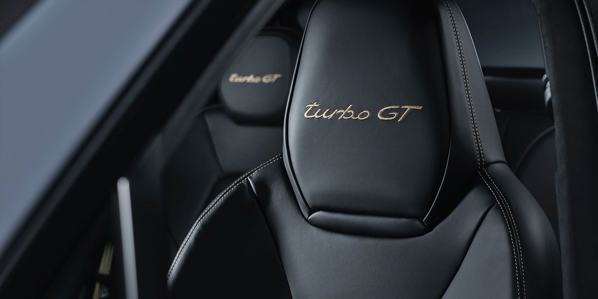 The unique seat embroidery on the Turbo GT