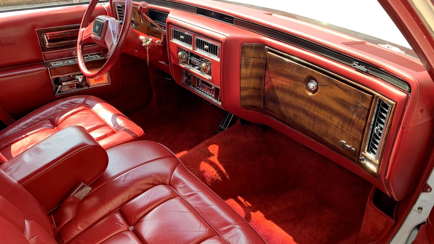 Red 1986 Cadillac Brougham Interior