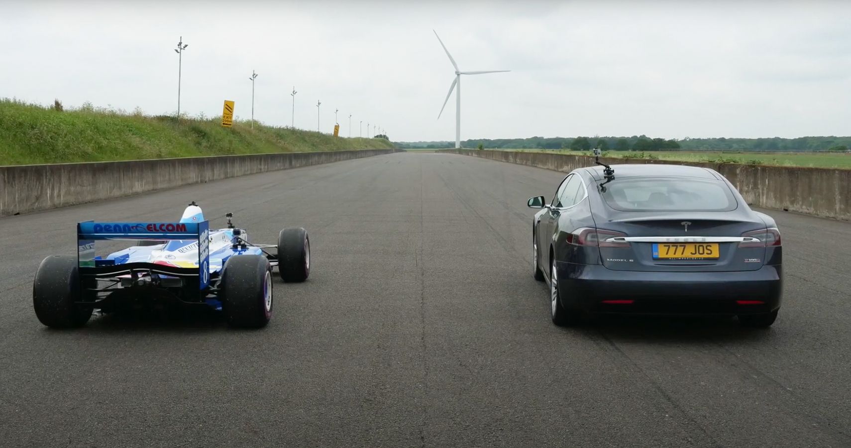 Tesla Model S Vs Formula 1 Racecar