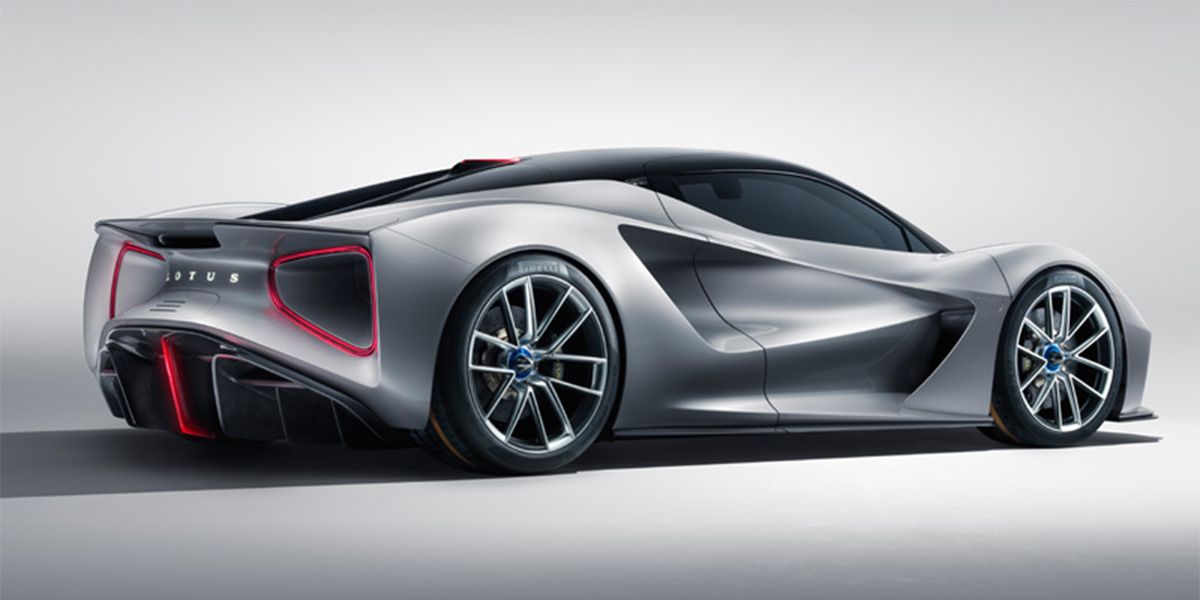 The 2021 Lotus Evija, rear