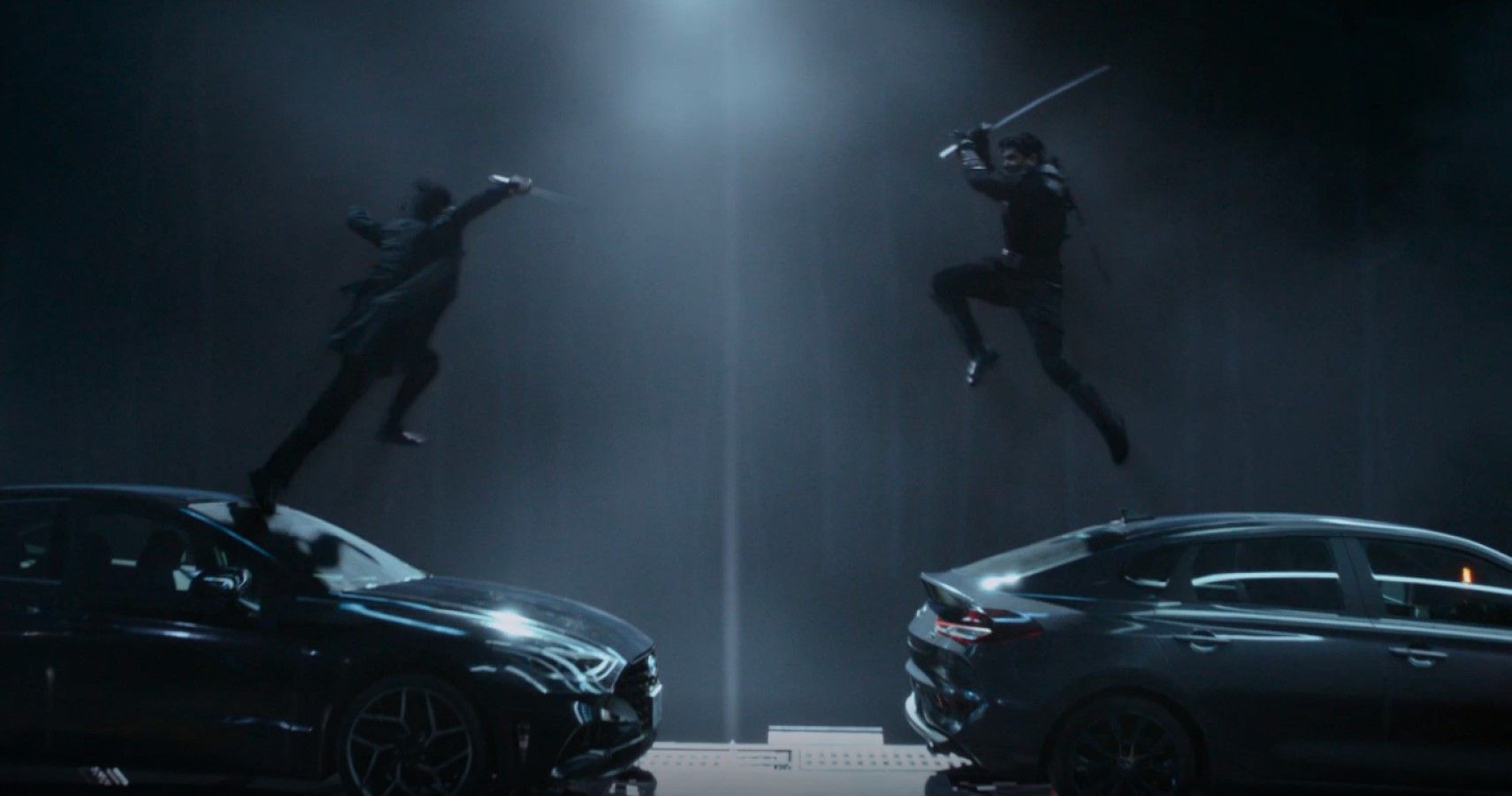 Action scene grab from Snake Eyes: G.I. Joe Origins with Hyundai Sonata N Line
