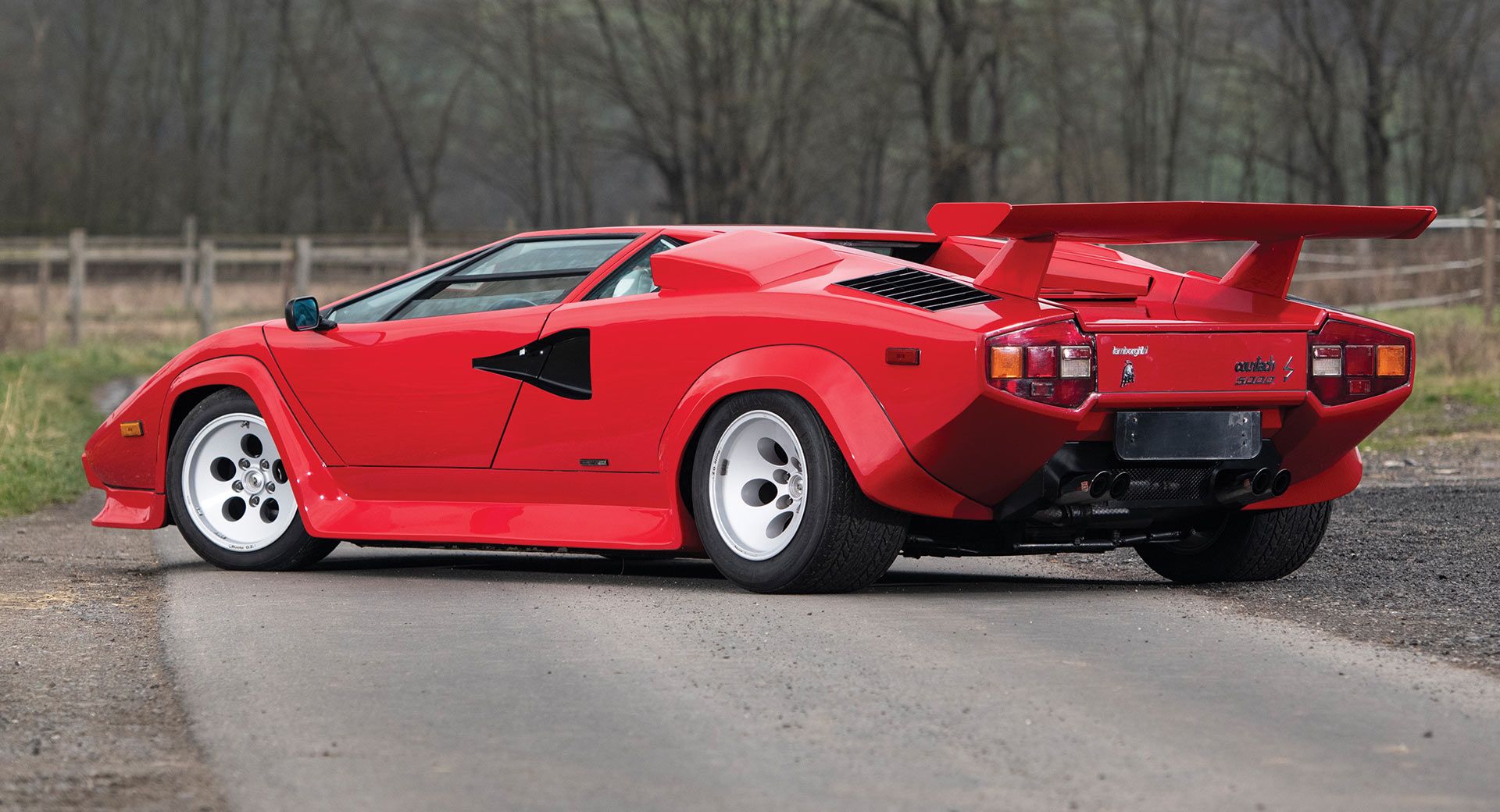 1984-Lamborghini-Countach-In Red With Rear Wing