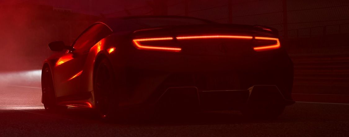 Teaser view of the 2022 Acura NSX