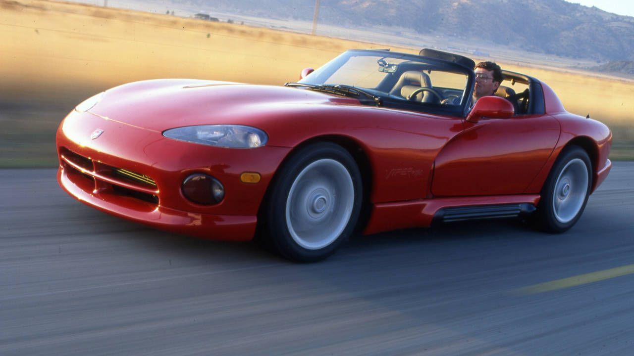1992 Dodge Viper SR I In Red With Roof Down