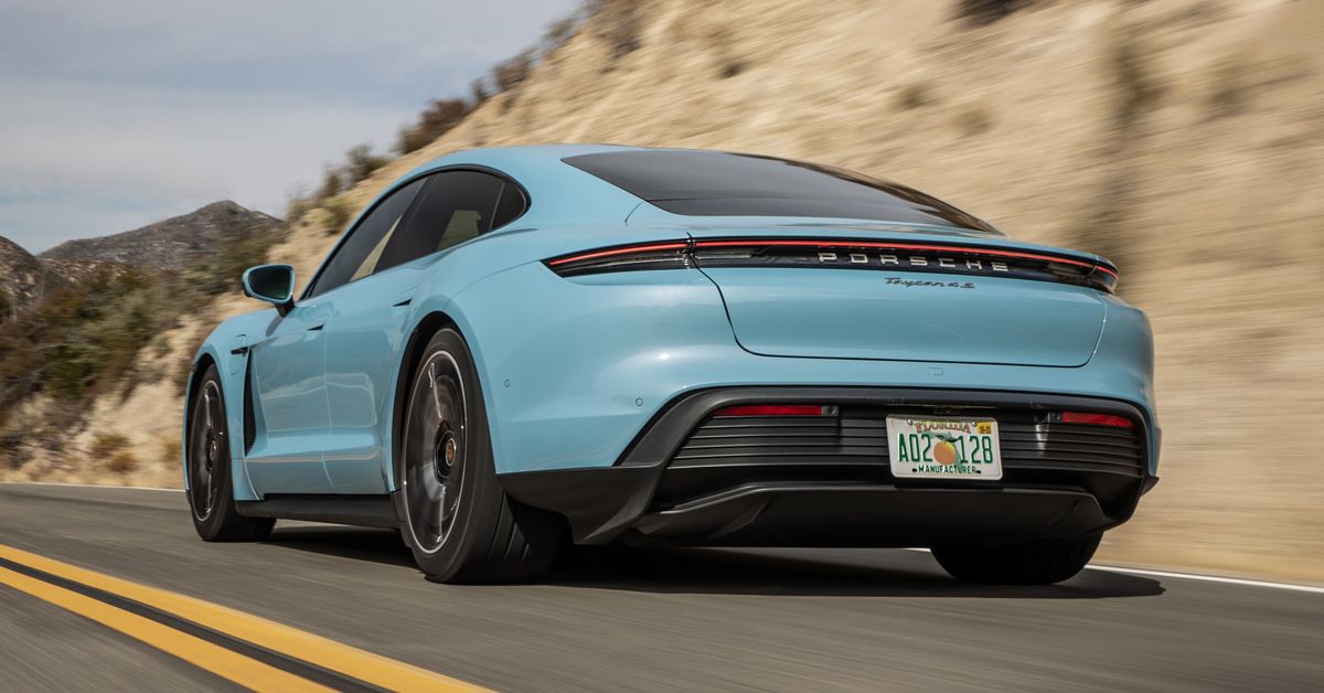 All-Electric 2021 Porsche Taycan Frozen Blue 