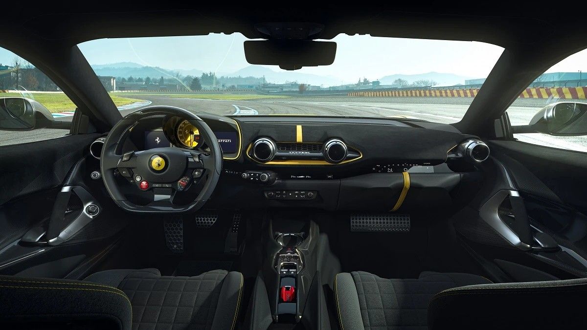 An Image Of The Ferrari 812 Competizione's Stylish Interior