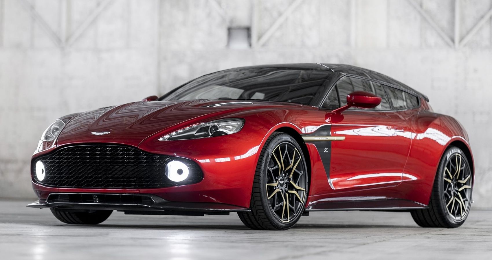 Front 3/4 view of the Vanquish Zagato Shooting Brake