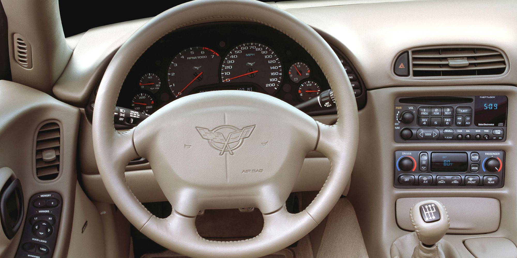 The interior of the C5 Corvette 30th Anniversary Edition