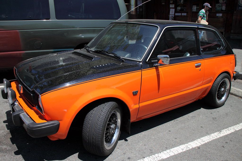 Orange And Black 1973 Honda Civic