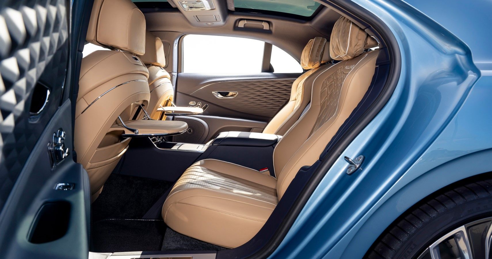2022 Bentley Flying Spur Mulliner second row seating view