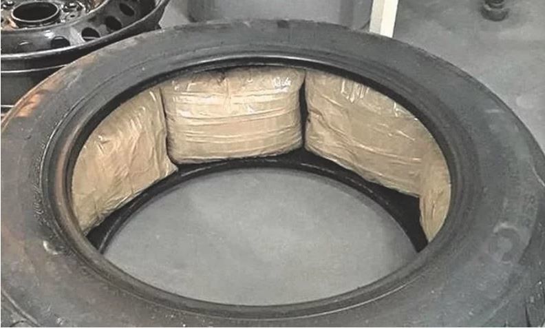 Ford Fusion Spare Tire With Drugs Hidden