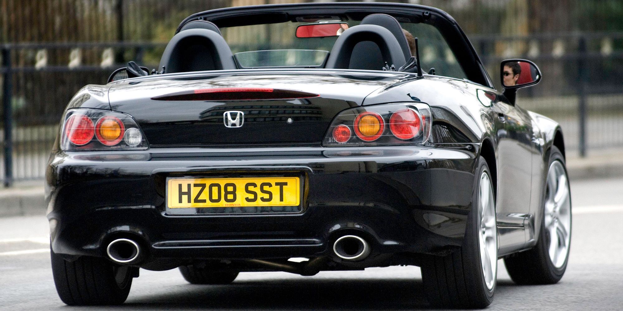 The rear of a black S2000