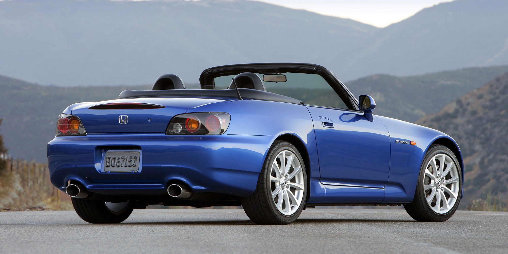 The rear of the S2000 in blue