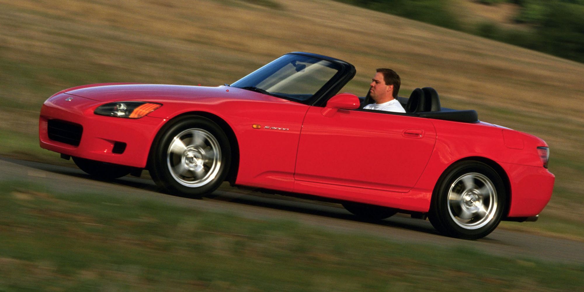 A red S2000 on the move