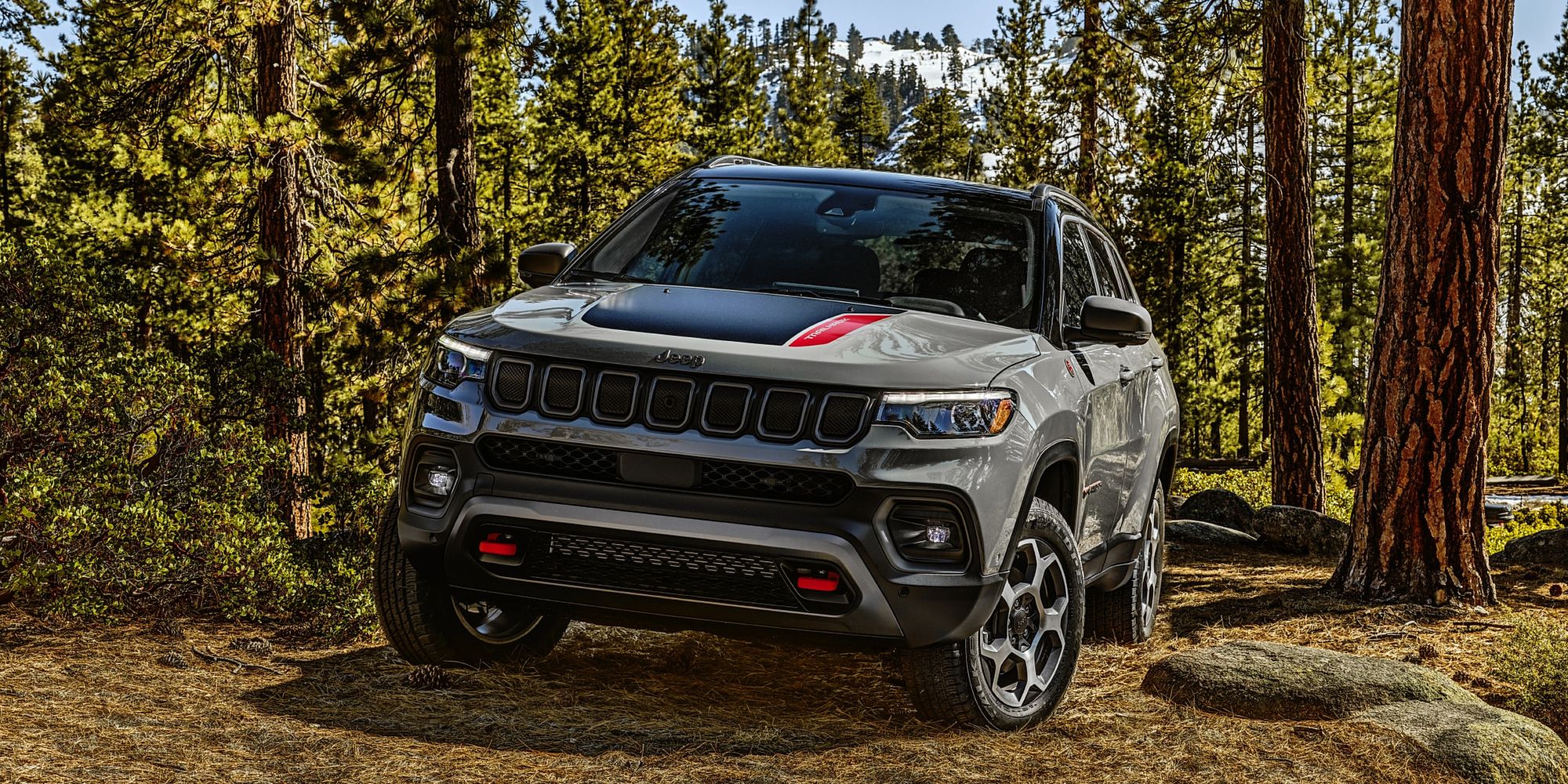 The front of the Jeep Compass Trailhawk